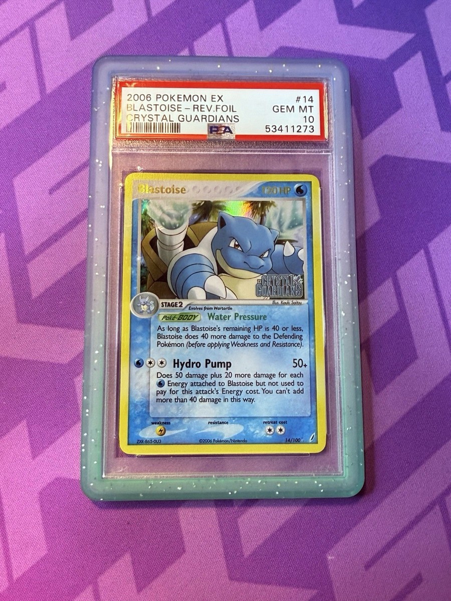 pokemon cards ex crystal guardians 2006 POKEMON EX BLASTOISE REV FOIL CRYSTAL GUARDIANS PSA 10 GEM MT