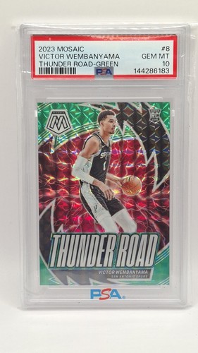 Victor Wembanyama [Green] #8 2023 Panini Mosaic Thunder Road card