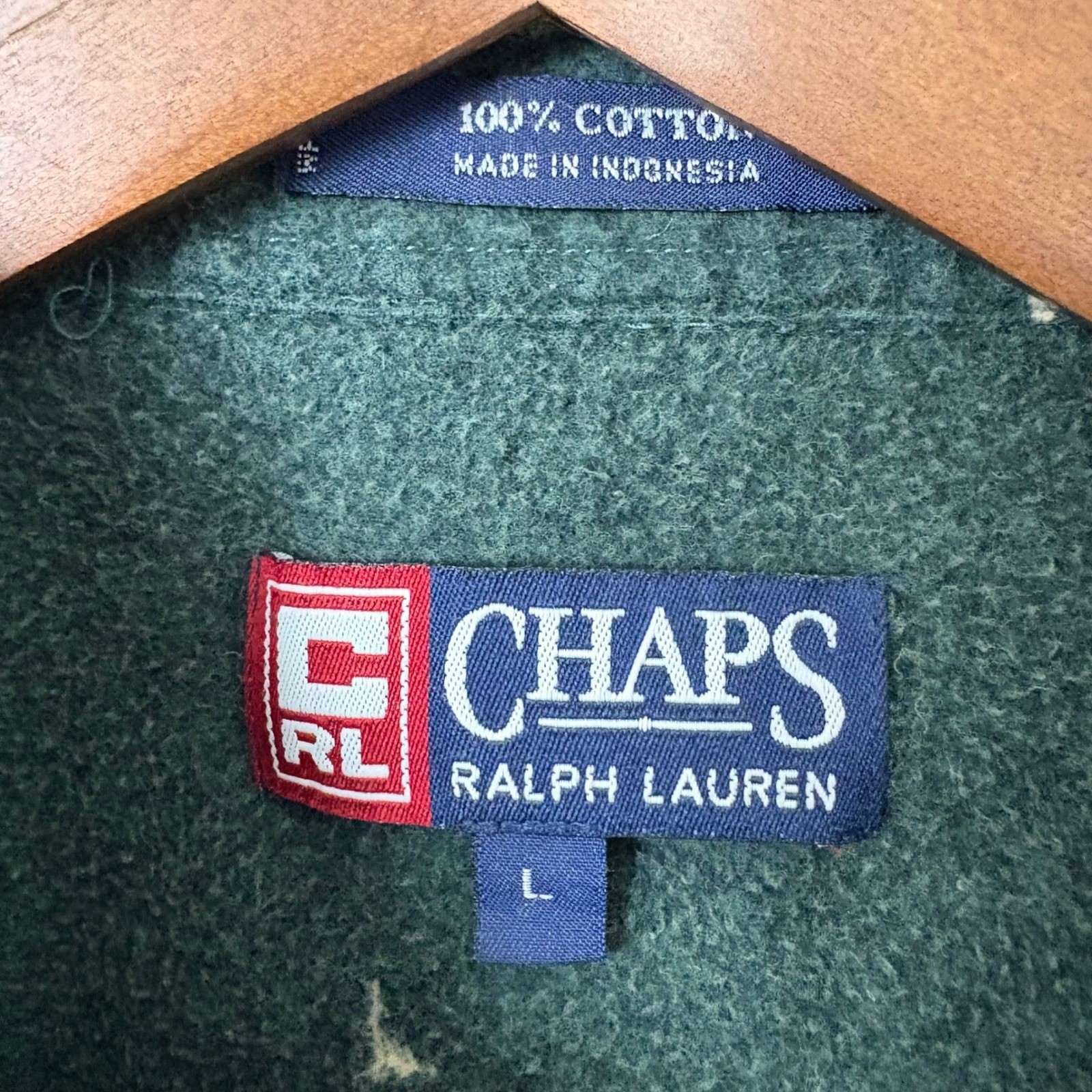 VTG Chaps Ralph Lauren Men L Flannel Shirt Y2K Mountains Trees Outdoor Gorpcore image 6
