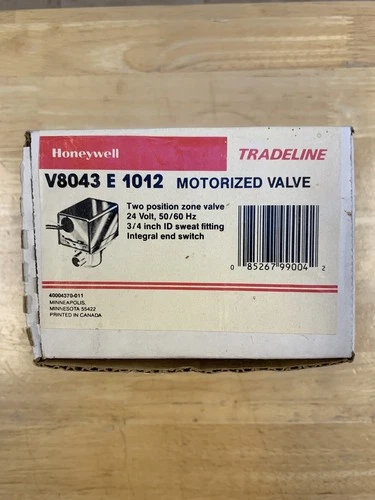 Honeywell V8043 E 1012 24V Motorized Zone Valve 3/4” Sweat  