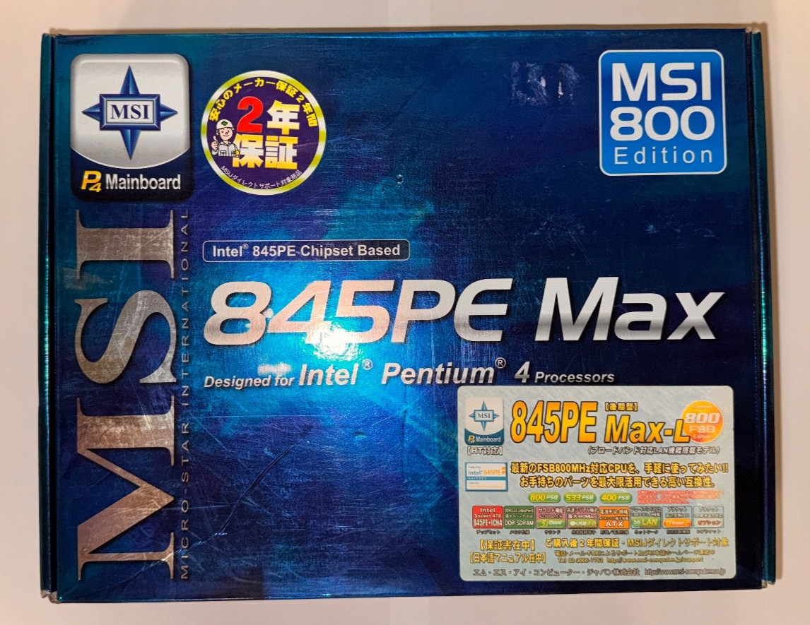 MSI 845PE Max MS-6580 Motherboard Intel 845PE Pentium 4 Socket 478 w/ Box