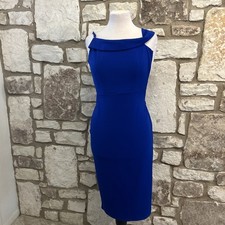 Lulus Women's Dress Sz S Blue Off The Shoulder Stretch Knit Sheath