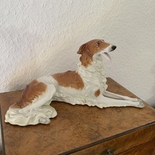 Große Windhund Greyhound Barsoi Schaubach Kunst Porzellan Figur,30cm(L)*14cm(H)
