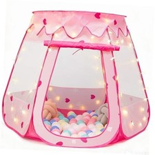 Pop Up Princess Tent with Star Light, Toys for Year Old Girl Birthday Pink