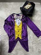 Willy Wonka Roald Dahl Costume - Age 9-10 - Golden Ticket Hat
