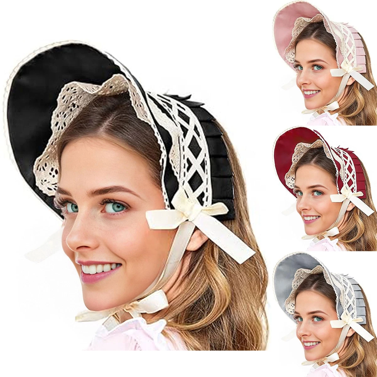 Sombrero gótico de lolita gorros rococó victorianos flores de encaje sombreros para fiesta de té lazos de flores accesorios grises de lolita Sombrero gótico de lolita gorros rococó victorianos flores de encaje sombreros para fiesta de té lazos de flores accesorios grises de lolita