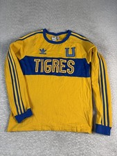 Tigres UANL Shirt Mens Small Yellow Blue Soccer Adidas Long Sleeve Jersey