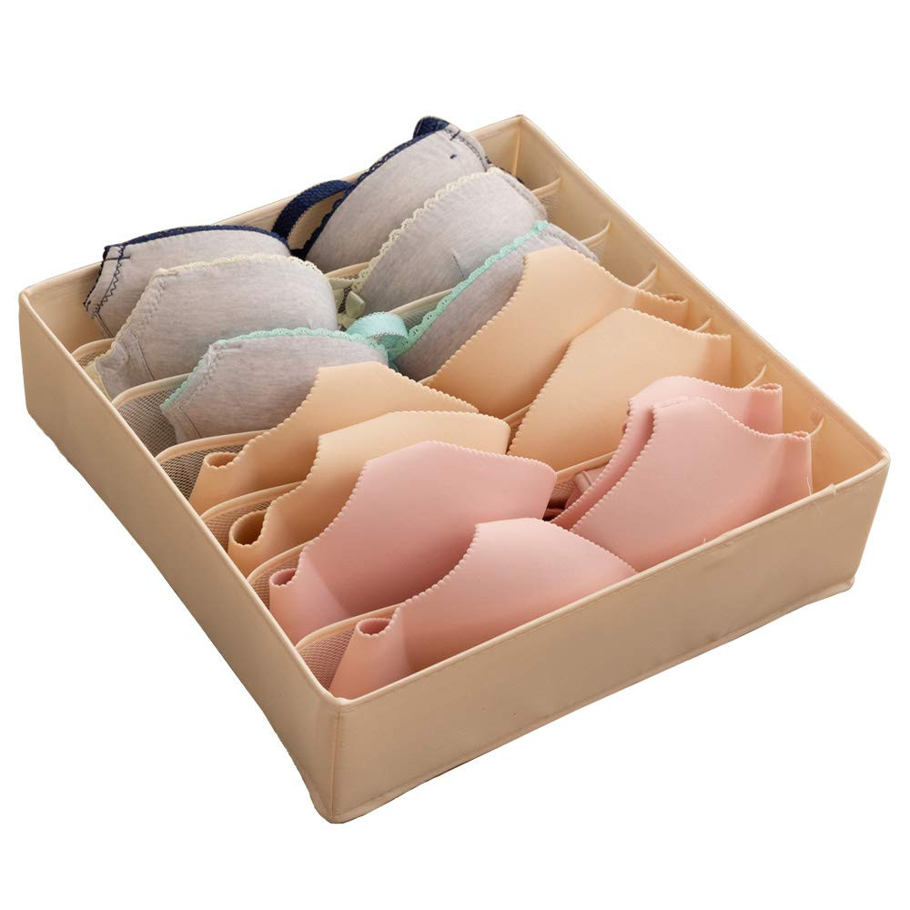 Collapsible Bra(A-C Cup) Drawer Organizer,Durable Cloth Storage Box Bins Divi...