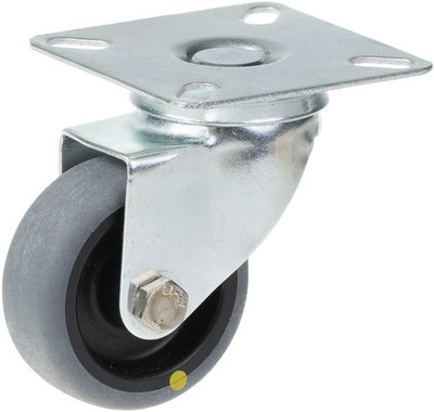 50mm swivel castor with grey electrically conductive thermoplastic rubber on pol