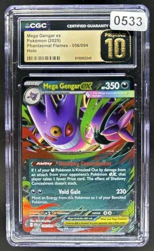 2025 Pokemon PFL Mega Gengar ex Pristine Double Rare #056/094 CGC 10