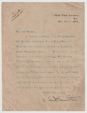 General Sir Ian Hamilton Signed Letter - British Army Officer - Gallipoli