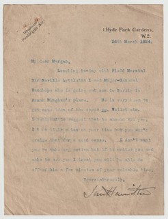 General Sir Ian Hamilton Signed Letter British Army Officer Gallipoli