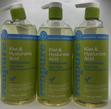 3PK Renpure Kiwi  Hyaluronic Acid Ultra Hydrating Body Wash  24 FL OZ EA READ