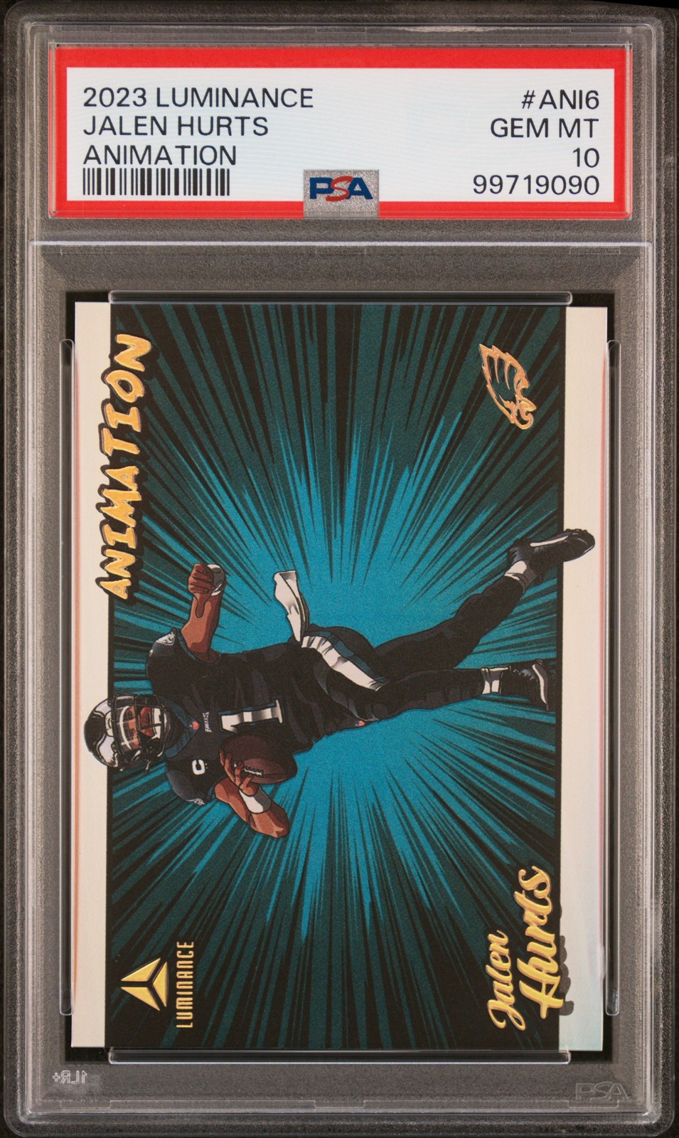 2023 PANINI LUMINANCE ANIMATION #ANI6 JALEN HURTS PSA 10