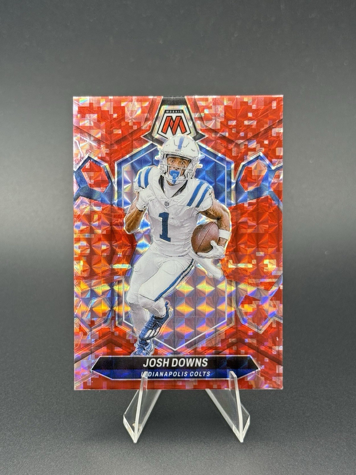 2024 Panini Mosaic - Josh Downs #95 Red Camo Mosaic Prizm