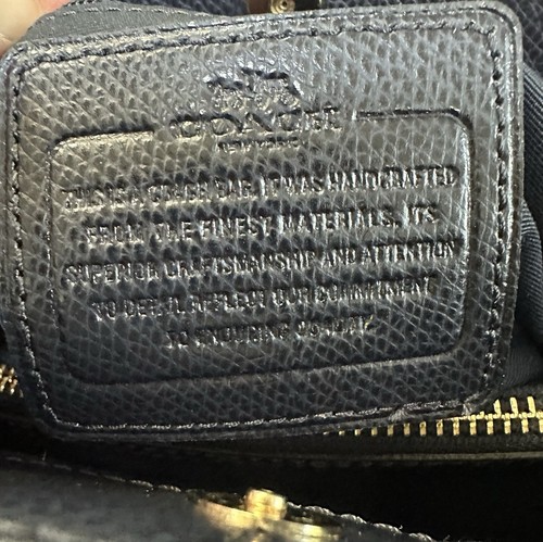 New Coach Minetta Grossgrain Leather Satchel Crossbody Midnight Blue Bag $325 - Picture 11 of 17