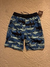Tea Collection NWT Size 6 Boys Swim Trunks W/ Blue Shark Design