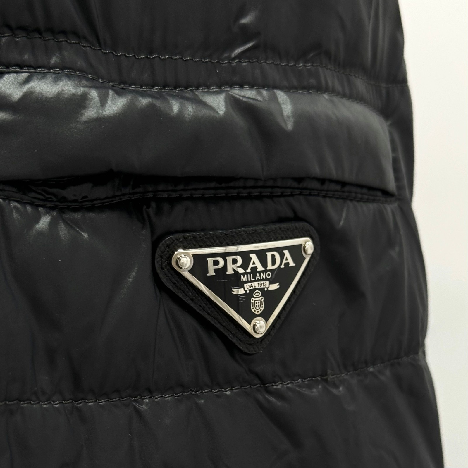 Prada Triangle Logo Lightweight Down Jacket Black… - image 8