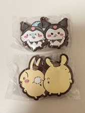 Chiikawa Sanrio Nakayoshi Rubber Keychain Set Pompom Purin Kuromi Momo Moth