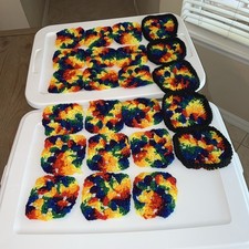 Quilted Granny Squares 23 Total Started A Quilt Rainbow Colors