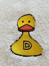 Gumowa kaczka Ceramika Stodoła Koo-Koo Haftowany ręcznik do rąk Nowy! Super urocza!