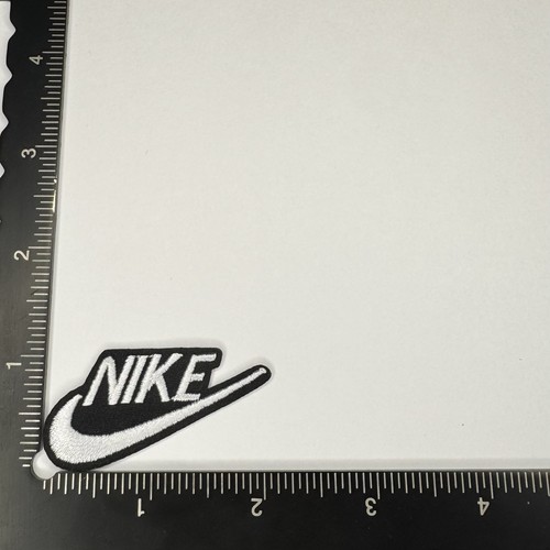 White/Black - Nike Sew/Iron On Embroidered Badge Jeans Bag, Hat