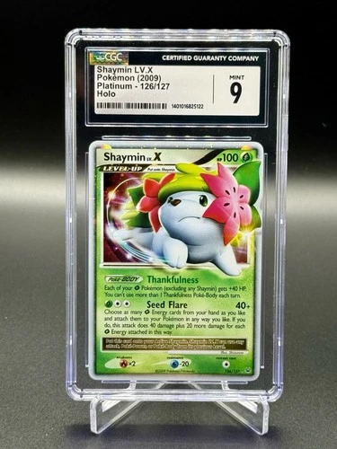 Pokémon TCG CGC 9 MINT Shaymin LV.X Platinum 126/127 Holo Rare Fast Shipping