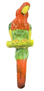 1950’s Norcrest 15.5” Hanging Parrot Planter On Antique Hoop With 42” Chain