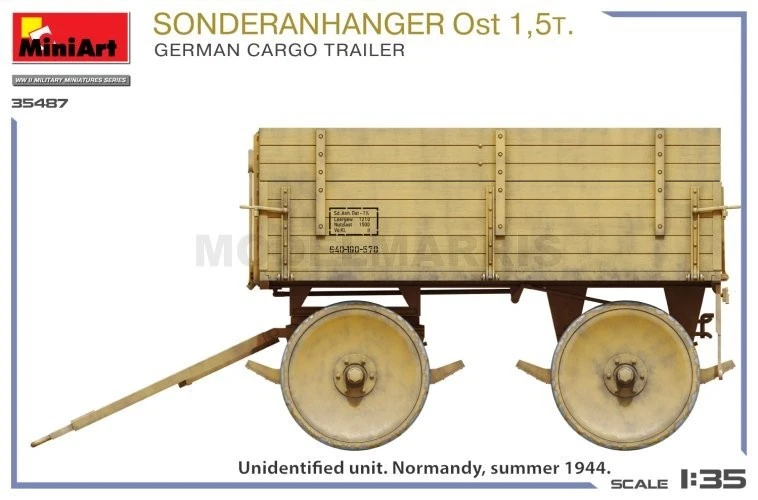 MINI ART 35487 1/35 Sonderanhanger Ost 1,5t. German Cargo Trailer - Immagine 4 di 4