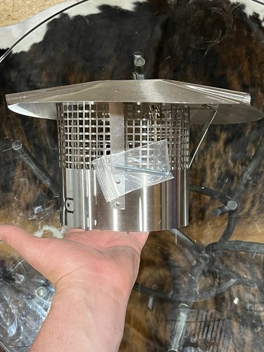 Universal Edelstahl Regenkappe Schornsteinabdeckung 6" mit verstellbarem Band & Netz - Bild 2 von 6