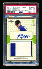 2022 LEAF KEVIN MCGONIGLE RC GREEN GAME-USED PATCH AUTO SSP #9/10 PSA 10! POP 1!