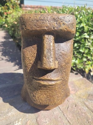 Easter Island Statue Decorative Planter, Concrete Stone Indoor/Outdoor