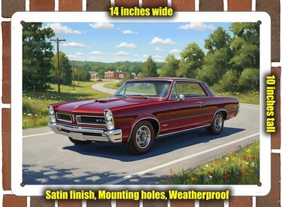 Metal Sign - 1965 Pontiac GTO 14 Oil Painting - 14x10