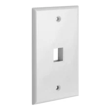 Keystone Wall Plate 1 Port White 1-Gang Wall Plates for Snap-In Keystone Jack