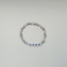 Personalised Handmade 4mm Stretch Beaded Friendship Bracelet  Any Size - Silver