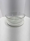 Vnt Large 4.5QT Pyrex Ribbed Clear Glass Mixing Bowl W/Lid 7404-S USA Salad