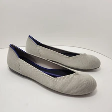 Rothys The Flat Womens Multiple Sizes Beige Flax Birdseye Round Toe Slip on Shoe