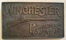 Vintage Winchester Repeating Arms Belt Buckle Brass 