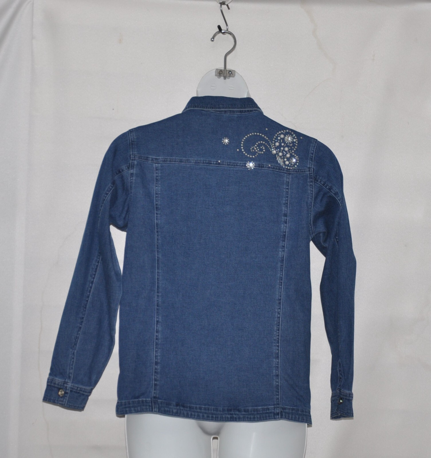 Quacker Factory Sparkle & Shine Motif Jeanne Jacket Size M Denim