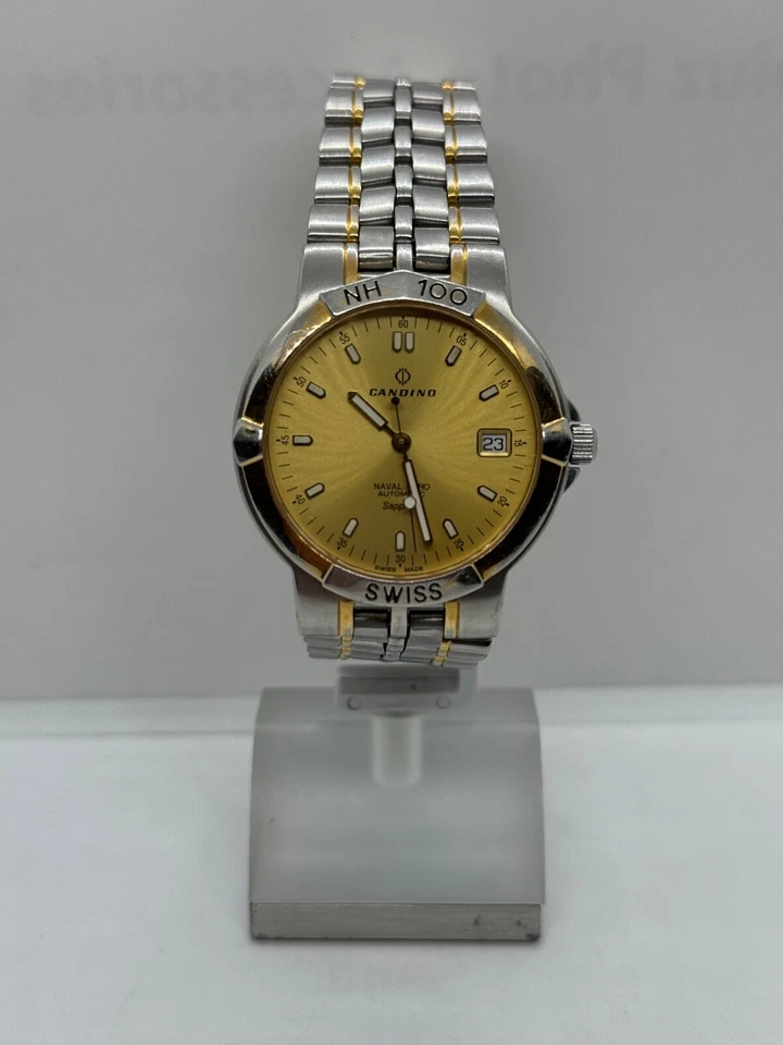 Швейцарские автоматические винтажные наручные часы Candino Naval Hero сапфир 100 м 25 Дж - Изображение 2 из 4