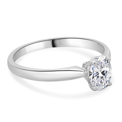 14 Karat White Gold Oval Diamond Engagement Ring - Picture 4 of 4