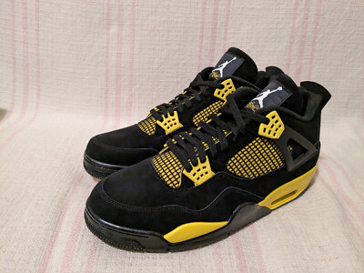 Air Jordan 4 Retro Thunder Black Yellow AJIV AJ4 DH6927 017 Men