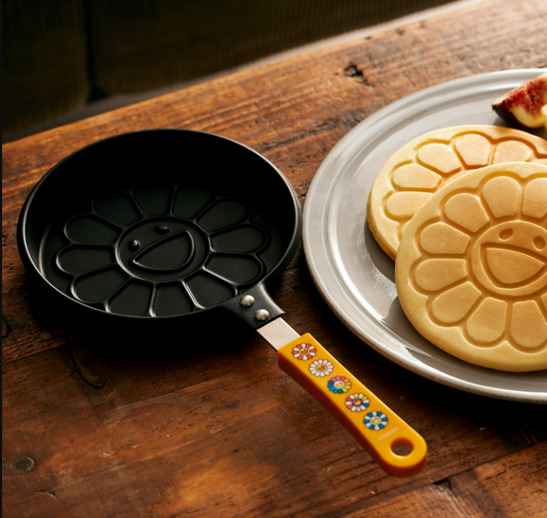 Takashi Murakami Pancake Frying Pan 2 Flower Design Colorful Grip