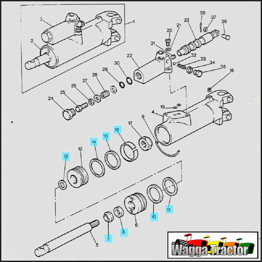 HRK5904 Steering Ram Seal Kit Massey Ferguson 565 575 590 Tractor & MF 675 690 eBay