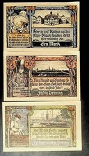 1921 Germany GRABOW 25 50 100 Phennig Banknote / Notgeld