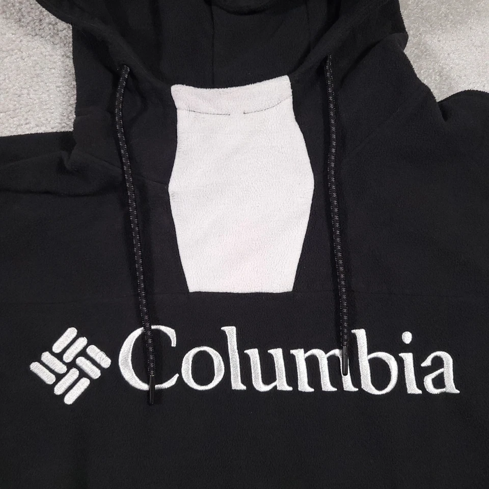 Columbia Sudadera con Capucha Para Hombres XL Negro Blanco Bloques de Color Lodge Polar Pullover Sudadera Foto 4 de 4