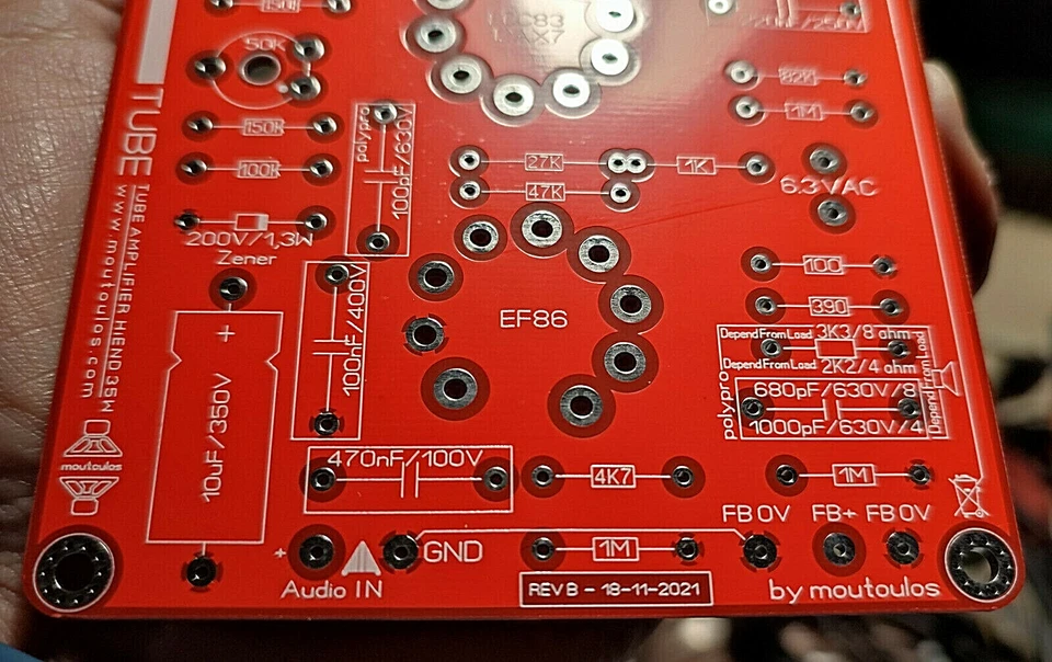 Tube Mono AMP EL34 PP 35Wrms ReDesign PCB (Elektor) - Image 3 of 4