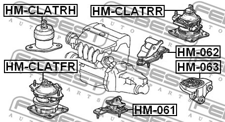 HM-063 FEBEST Mounting, automatic transmission for ACURA,HONDA