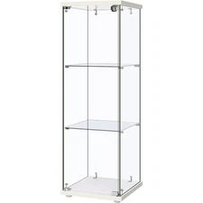 3-Shelf Glass Display Cabinet Glass Curio Cabinet Display Trophy Case Bookshelf