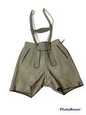 Vtg Lederhosen Shorts Suspenders Oktoberfest Leather German Bavaria Beer Size S